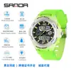 Reloj Digital Deportivo Sanda Kidsren con Alarma de Aprendizaje, Resistente al Agua y a las Caídas, Luminoso, Multifunción LED