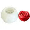 Molde de Silicona para Vela de Flor de Rosa DIY Día de San Valentín Piedra Aromática de Flor Yeso Resina Fundición Molde para Hornear Pasteles