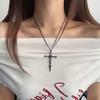 Colar com Pingente de Cruz de Esqueleto de Crânio Estilo Sombrio Moda Retrô Americana Velho Tendência Colar Masculino