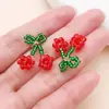 Colgante de Fruta Hecho a Mano Cereza Maíz Uva Frambuesa Amuletos DIY Cadena para Teléfono Llavero Accesorios Adornos Tejidos
