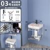 Lavabo simple con combinación de gabinete, mini lavabo de pared, lavabo para baño de apartamento pequeño, inodoro, balcón, cerámica