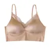 Camisola Sexy de Satén y Encaje Estilo Francés con Copa Integrada Fija, Push-Up, Sin Varillas, Puro Deseo, Espalda Hermosa, Sujetador sin Tirantes para Mujer