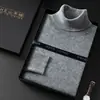 Caja de Regalo Suéter de Cachemira para Hombre de Edad Media y Joven Punto de Cuello Alto Otoño e Invierno Estilo Nuevo Suéter de Lana de Alta Gama como Capa Base