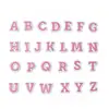 Parches de tela bordados para cartas pequeñas transfronterizas etiquetas de tela termoadhesivas DIY accesorios parches de letras en inglés rosa para ropa