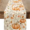 Bandeira de Mesa de Ação de Graças Nova Transfronteiriça, Toalha de Mesa Longa de Linho Sintético, Decoração de Mesa de Halloween