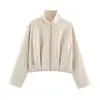 Fabricante transfronterizo de ropa para mujer al por mayor 2026 nueva chaqueta de aviador elegante y con estilo para mujer al por mayor cuello alto