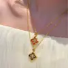 Collar de Flor de Peonía Negra y Roja Serie Wanxiang para Mujer Diseño de Nicho Ins Moda Cadena para Clavícula Colgante Versátil de Gama Alta