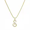 Nuevo Cadena de Serpiente de Aleación Creativa Simple con Incrustaciones de Diamante Cadena para Clavícula Dorada para Mujer