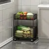 Carrinho com Rodas Prateleira de Armazenamento de Legumes Cozinha de Chão Múltiplas Camadas Doméstico Cesta de Armazenamento de Lanches Frutas Prateleira