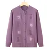 Suéter cárdigan de la abuela para primavera y otoño, Ropa de primavera y otoño para mujeres de mediana edad y mayores, Chaqueta tejida de mamá, Exportación transfronteriza de comercio exterior para personas mayores