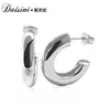 Daisi Ni Moda Exquisite Brincos de Tarraxa Banhados a Ouro Brincos de Tarraxa Geométricos Feitos com Elementos de Cristal Swarovski