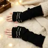 Mangas Falsas Largas de Punto Trenzado para Mujer, Nuevos Calentadores de Brazos de Lana sin Dedos de Medio Dedo Otoño/Invierno, Accesorios de Moda