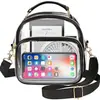 Bolsa Cruzada de Hombro Transparente de PVC para Mujer, Gran Capacidad y Bolso de Mano Conveniente