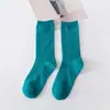 Calcetines para Mujer Transfronterizos, Calcetines de Color Sólido, Calcetines de Media Pantorrilla para Mujer, Calcetines Holgados Zhuji, Calcetines de Color Algodón de Azúcar para Mujer, Venta al por Mayor de Fábrica Coloridos