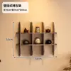 Gabinete Chino de Múltiples Tesoros de Madera Maciza Estante de Tazas de Té Montado en la Pared Estantería Estilo Antiguo Estante de Almacenamiento de Tetera de Arcilla Púrpura Soporte de Exhibición para Juego de Té