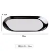 Estilo Nórdico Placa Oval Dourada Armazenamento de Joias Bandeja Pequena Aço Inoxidável Prato de Lanche Prato de Armazenamento de Metal