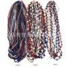 Collar de cuentas para el Día de la Independencia de Estados Unidos, traje rojo, blanco y azul, suministros para fiestas del Día de la Independencia de Estados Unidos.