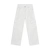 Mtlclothes Roupa Masculina Estilo Coreano Cor Sólida Casual Multicor Calça Reta Bolso Grande Roupa de Trabalho Jeans Desgastado Tendência