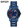 Sanda Novo Moda Moda relógio de quartzo oco 1057 Pulseira de Aço Masculino personalizado criativo fabricantes enviar Em Nome de