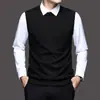 Chaleco de punto para hombre, camiseta básica para hombre, tejido sin mangas de cuello en V ajustado para negocios, chaleco para hombre, suministro directo de fábrica