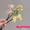 Palillo para Moño de Flor para Niños, Accesorio para Moño Perezoso para Niñas, Lindo Moño de Flor para el Cabello, Accesorio de Flor para el Cabello