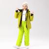 Traje de esquí para niños de invierno para exteriores, traje grueso impermeable, chaqueta de invierno cálida para niños y niñas