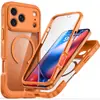 Adecuado para funda de iPhone 18 Pro Max/17 Pro Max, funda magnética transparente a prueba de tres lados, funda protectora anticaídas