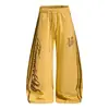 Pantalones de Chándal con Estampado de Leopardo y Raya Patchwork Pierna Curva para Mujer Marca de Moda Sueltos Versátiles Danza de Jazz Deportivos Casuales Pantalones de Pierna Ancha