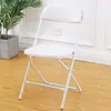 Silla Blanca Plegable Simple, Económica y Reforzada para Uso en Casa, Silla para Exposiciones y Conferencias, Silla de Plástico Portátil para Eventos
