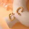 Moda Transfronteiriça Simples Titânio Aço Geométrico Dourado Design Aço Inoxidável Brincos para Mulheres Direto do Fabricante