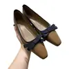 Zapatos Planos Cuadrados con Moño Negros para Mujer 2024 Nuevos de Primavera y Otoño Versátiles para Viajar Mocasines