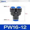 Conector neumático de plástico azul en T PY6 tubo de gas inserción rápida PW junta rápida PEG12-8/4/10 reductor