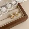 Nuevos Pendientes de Botón Geométricos Circulares Brillantes para Mujer Nicho Lujo Ligero Gama Alta Retro Simples Pendientes Moda Versátil Joyería para Orejas