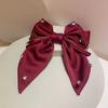Estilo barroco strass decorativo cetim drapeado arco hairpin doce temperamento volta cabeça mola clipe acessórios para o cabelo