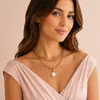 Collar con hebilla de perla barroca multicapa, cadena gruesa de metal, estilo europeo y americano, para suéter, venta al por mayor