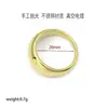 Anillo Liso Elegante Estilo Frío Ins Europeo y Americano para Mujer Simple Grande Brillante Liso Dorado Sin Género Joyería de Moda