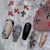 Accesorios para Uñas con Forma de Cruz de Diamante Completo de Venta Caliente Transfronteriza, Estilo Punk, Decoraciones de Pedrería 3D Súper Brillantes para Uñas de Celebridades de Internet