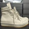 Nuevas Botas Cortas de Cuero Blanco de Caña Alta para Primavera y Otoño con Cremallera, Aumentadoras de Altura, Suela Gruesa, Estilo Casual Deportivo, Tenis de Piel de Vaca para Hombre