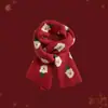 Presente de Ano Novo Cachecol Xadrez Vermelho com Borla de Natal Feminino Inverno High-End Quente Xale Coreano Cachecol Espessado Atacado