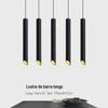 Luminária Pendente de Tubo Longo Oblíquo Cilíndrico LED para Balcão de Bar, Restaurante, Recepção, Pendente de Cabeça Única, Spot de Teto com Alta Renderização de Cor