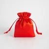 Bolsa de almacenamiento de satén de seda con cordón para joyería y cosméticos, bolsa pequeña de tela para joyería, bolsa de regalo de caramelo a prueba de polvo