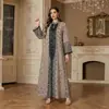 Fábrica de Vestidos Bordados de Renda para Corpo Inteiro, Venda Quente Transfronteiriça OEM, Vestido Longo Bordado Pesado Personalizado, Vestido de Algodão e Linho com Lantejoulas