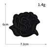 Patch de Tecido Bordado Preto Autoadesivo Sem Costura para Jaqueta de Penas DIY Patch para Roupa com Buraco Insígnia de Letra Bordado Computadorizado