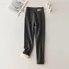 Leggings para niñas con calcetines desmontables forrados de polar para otoño e invierno, pantalones de algodón engrosados para niños para uso en exteriores, pantalones cálidos todo en uno forrados de polar