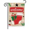 Nueva Bandera de Jardín Navideña Transfronteriza Decoración Festiva Decoración de Patio Bandera de Poliéster Imitación Lino de Doble Cara Personalización