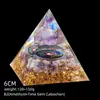 Transfronterizo 6cm Cristal Natural Letra Dorada Adorno Decorativo de Escritorio para el Hogar Pirámide de Resina para Chakra Yoga Meditación