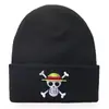Chapéu de Tricô Bordado Novo de Desenho Animado One Piece, Gorro Quente para Homens e Mulheres, Chapéu de Frio para Exportação Outono e Inverno para Estudantes