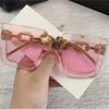 Nuevas gafas de sol con cadena de eslabones cruzados anti-ultravioleta moda europea y americana caja de gafas de sol de alto diseño femenino ventas directas de fábrica