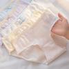 Calzones de Algodón Puro Antibacteriano para Mujer, Lindos Calzones de Color Sólido con Lazo Dulce para Niña Estudiante