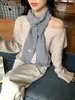Bufanda estrecha larga de punto suave, no irritante, mezcla de lana para mujer, estilo coreano, color liso, versátil, calentador de cuello, bufanda cálida para el cuello para invierno